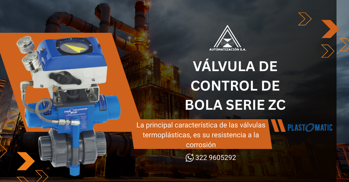 válvula de control de bola serie zc con características de flujo de ajuste personalizado  Plastomatic